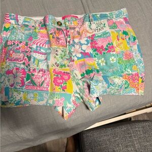 Lilly Pulitzer Colorful Patchwork Jean Shorts